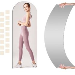 HARRITPURE Home Gym Mirror 21x 64 Large Arched Full Body Mirror Acrylic Frameless Full-Length Wall Mirror For Bedroom, Bathroom, Door, Dance Studio