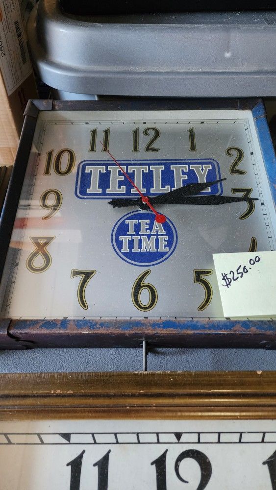 Antique Advertising Tetley Tea time wall clock