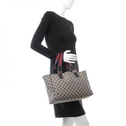 Authentic Gucci GG Monogram Supreme Sherry Web Pop Tote Bag