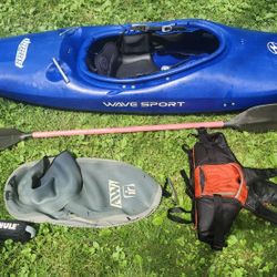 Kayak & Gear - Wave Sport Diesel 75 with full gear and car rack