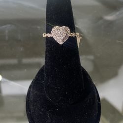 Woman's Diamond Heart Ring