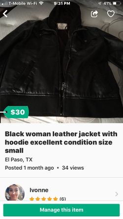 Black leather jackets used 1 month