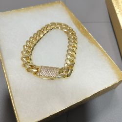 10k gold plated 10mm Miami cuban link bracelet