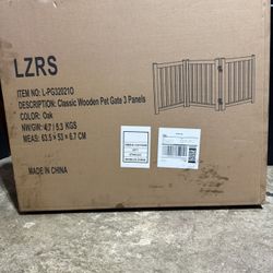 LZRS Classic Wooden Pet Gate3 Panel