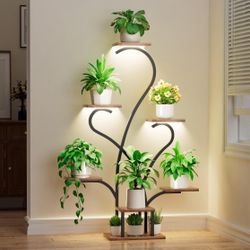 Plant Stand Indoor with Grow Lights - 7 Tiered Large Plant Shelf Indoor, 53" Corner Plant Stands for Indoor Plants, Matel Flower Holder Rack Display f