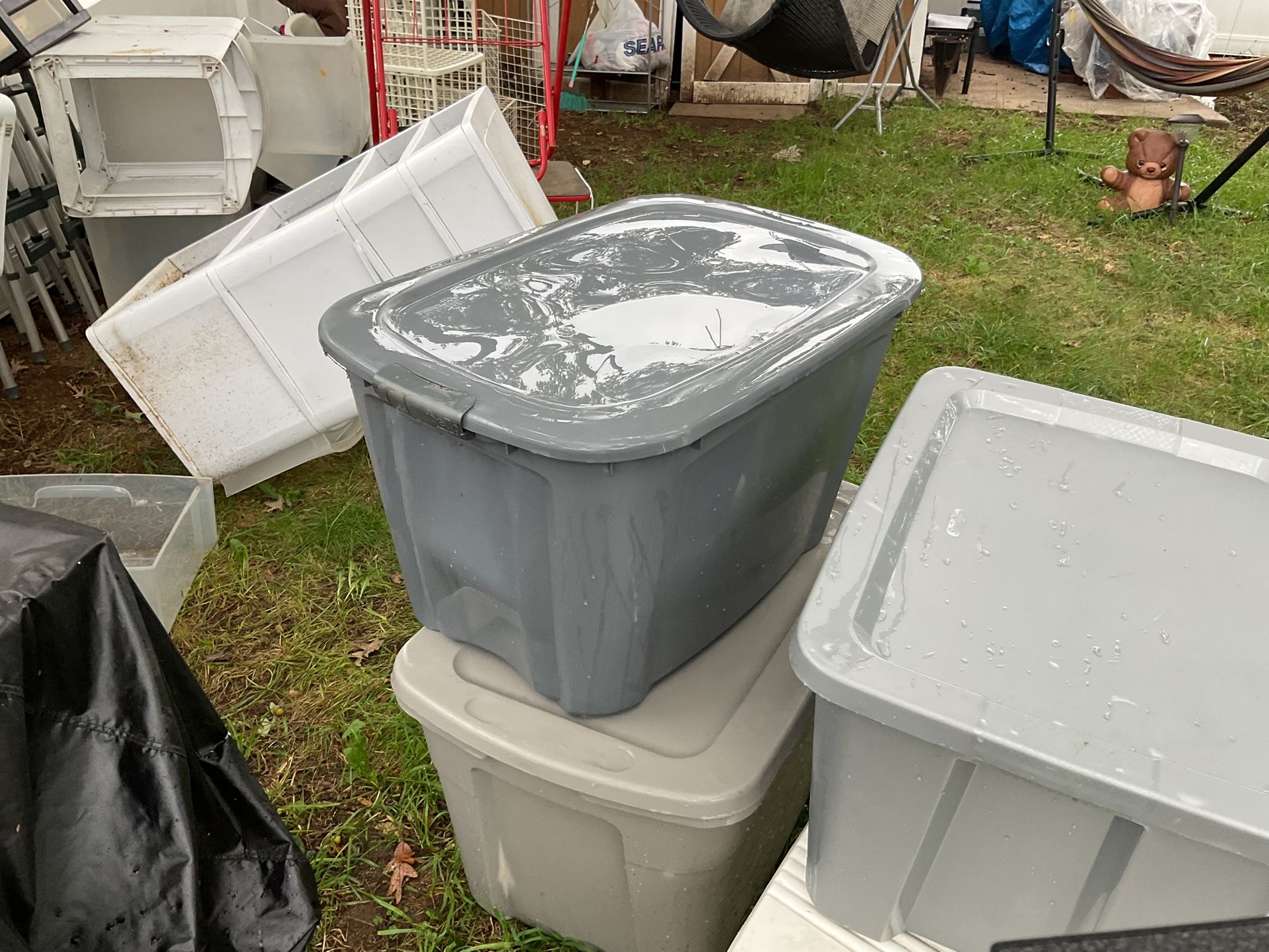 Four Storage Bins, Very Deep To Hold A Lot ( NO SHIPPING)