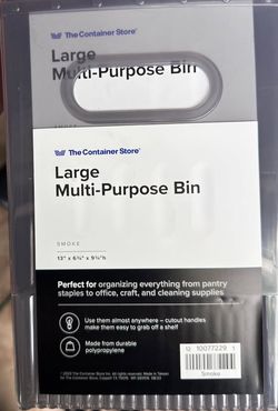 The Container Store Multi-Purpose Bins - Smoke (Set of 6)