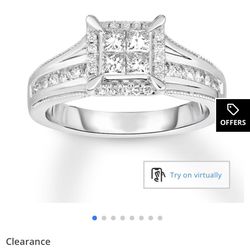 3/4 CT TW Princess Cut 14k White Gold Diamond Ring willing to negotiate price! 7 1/2