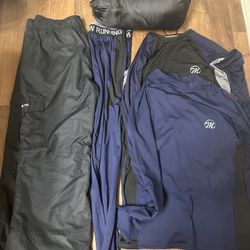 Camping hiking survival sleeping bag and thermal clothing kit
