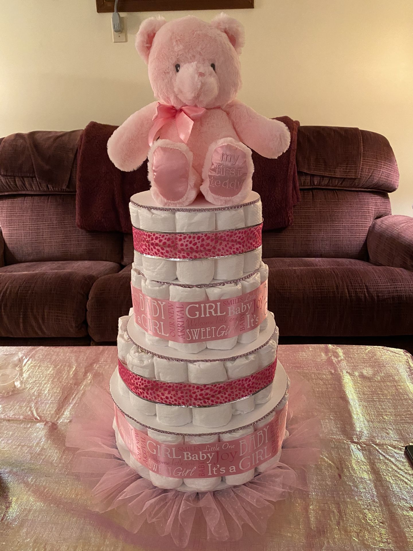 Diaper Cake With Or Without Teddy Bear