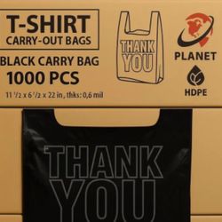 Black Carry-out Bags 1000,new