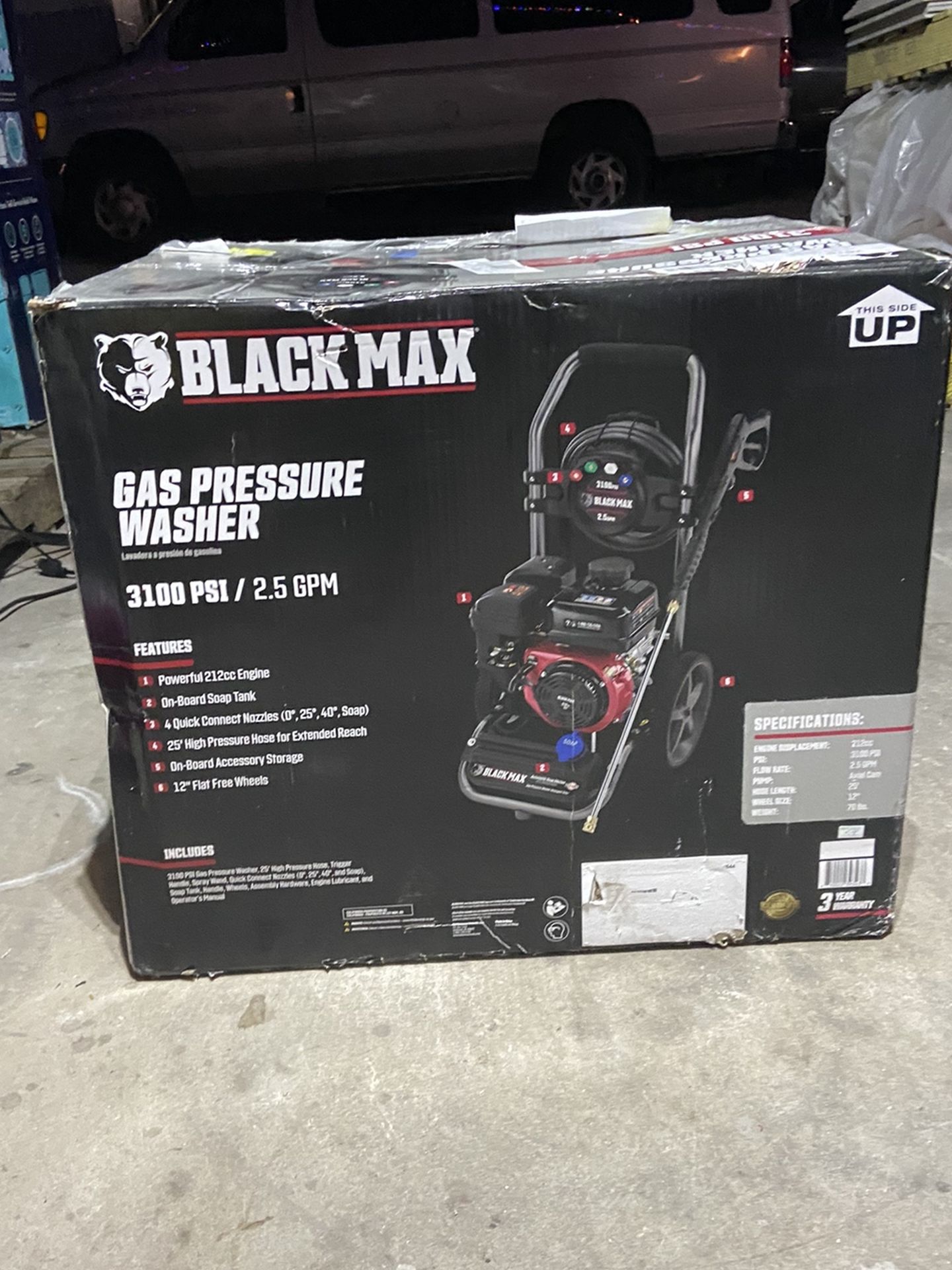 Black Max 3100 PSI Gas Pressure Washer, 212cc OHV Engine for Sale in FL