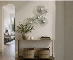 PALECEK Calypso Glass Wall Art – Designer Statement Piece – Silver