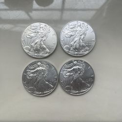 4 American Silver eagles- 1 Troy Oz