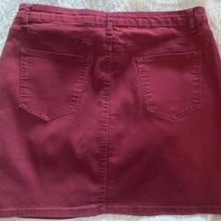 Burgundy Denim Skirt - Size Junior's XL