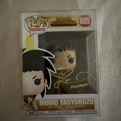 Signed Momo Yayorozu POP figure (Colleen Clinkenbeard)