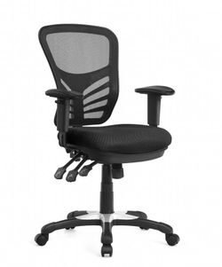 Mesh Office Chair 3-Paddle Computer Desk Chair w/Adjustable Seat Black
