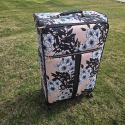 Floral Suitcase Barge Four Wheels Travel Luggage