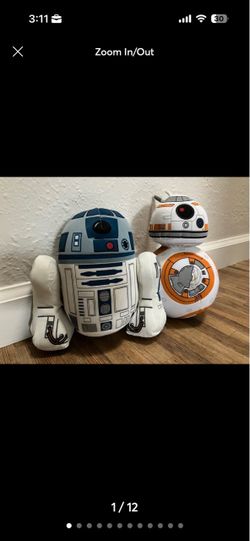 GOOD CONDITION Set of 2 Star Wars R2-D2 and BB-8 Plush Toys with sounds