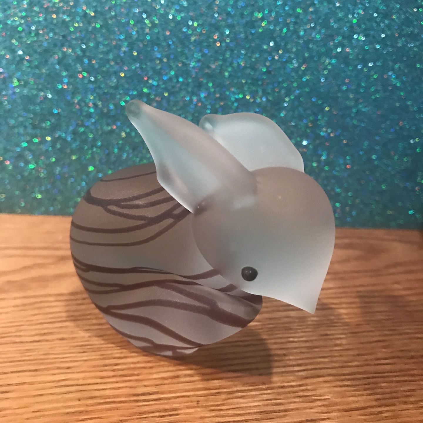 Frosted Lavender Swirl Bunny Paperweight