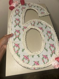 Floral number 6 wall decor