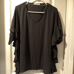 Black Blouse Top by Caramela Size M
