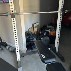 Weight Bench And Squat Rack Selling For Cheap Cause I Have New Item And Need To Make Space 