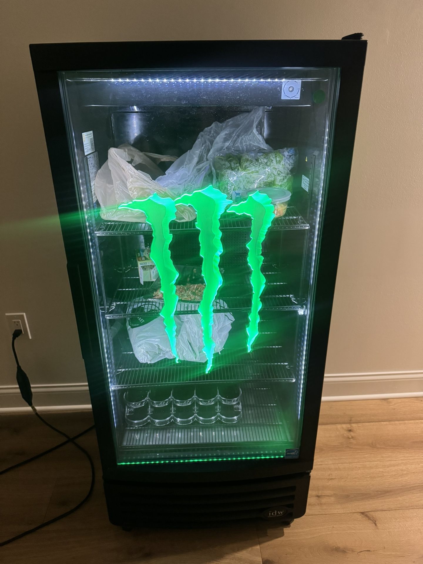 Monster Energy Fridge cooler IDW G10 Illuminating Glass Door