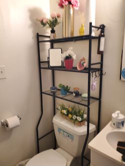 Black Over The Toilet Bathroom Shelves