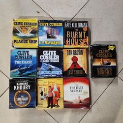 Thriller Audiobook Collection CD Lot of 10 Novels Cussler Brown Kellerman