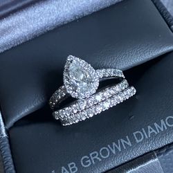Diamond Wedding Ring Set 3 Bands Size 7