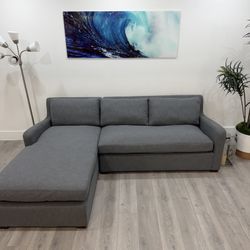 RESTORATION HARDWARE SECTIONAL GRAY SOFA VERY GOOD CONDITION COUCH CLEAN 