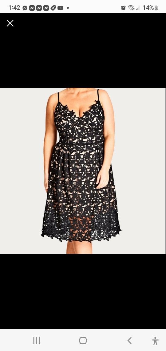 NWOT City Chic So Fancy Lace Overlay Formal Fit & Flare Plus Size Dress 20W