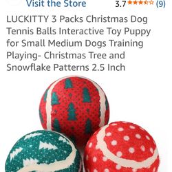 Luckitty  3 Pack Christmas Dog Tennis  Balls