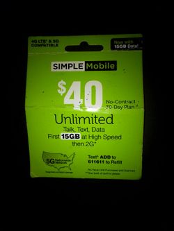 Simple Mobile No-contract 30 Day Plan