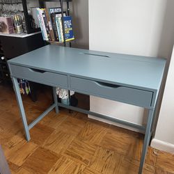 Gray-turquoise IKEA Alex Office Desk