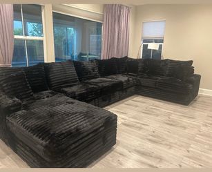 (CUSTOMIZABLE) Brand new super elegant plush comfy corduroy sectional