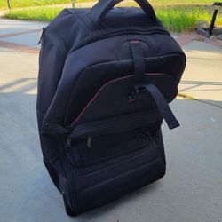 JS Rolling Suitcase Backpack Travel Bag Luggage Black Red Color Duffel Bag Wheels