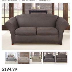 Buttery Soft Faux Nubuck Leather Sofa Slipcovers