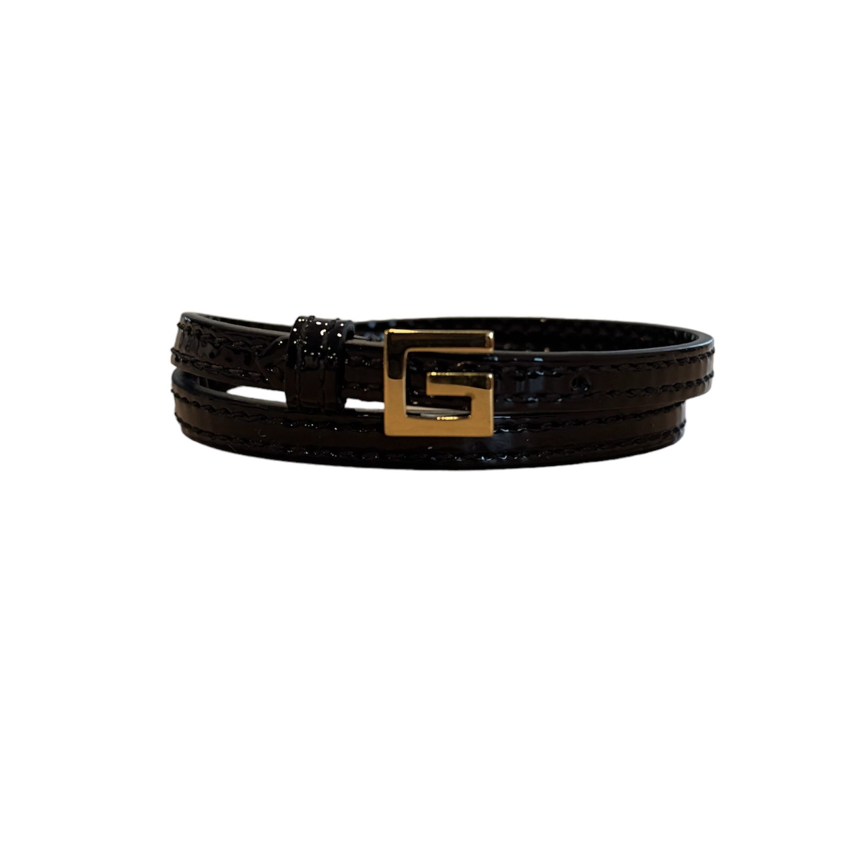 Gucci Square G Gold Leather Bracelet S