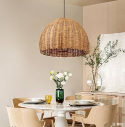 Brand New Hand Woven Rattan Light Fixture 