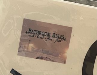 Free bathroom rules stickers