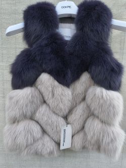 Natural fox fur vest, jacket size S-M