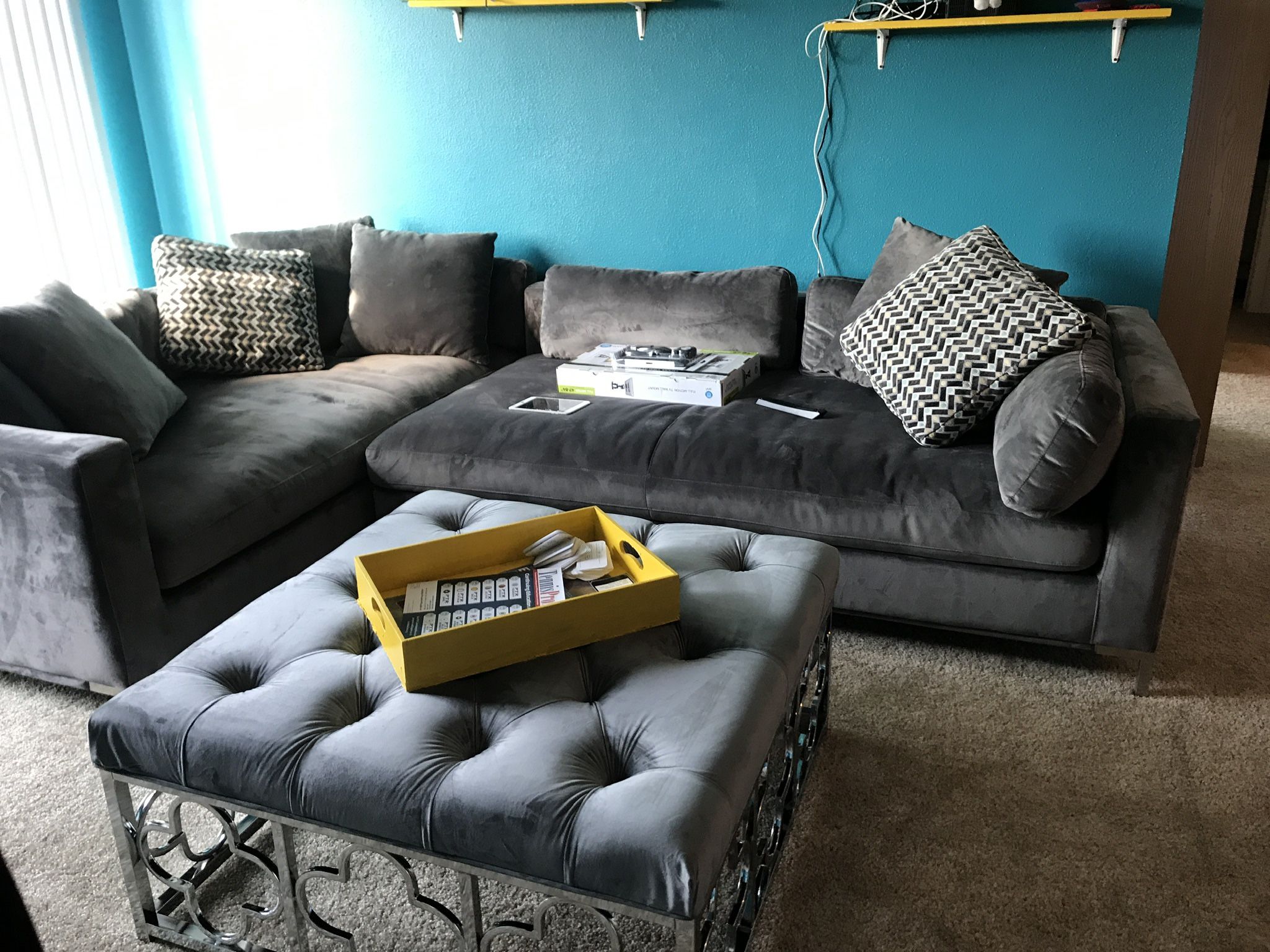 Two 73 Inch long 36 in Deep suade Couches