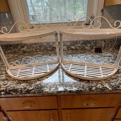 2 Iron Shelves Ex Condition 18” L 13” H 7”D