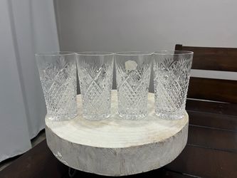 Vintage Cut Lead Crystal Iced Tea Highball Glasses 5" Tumbler Set of 4