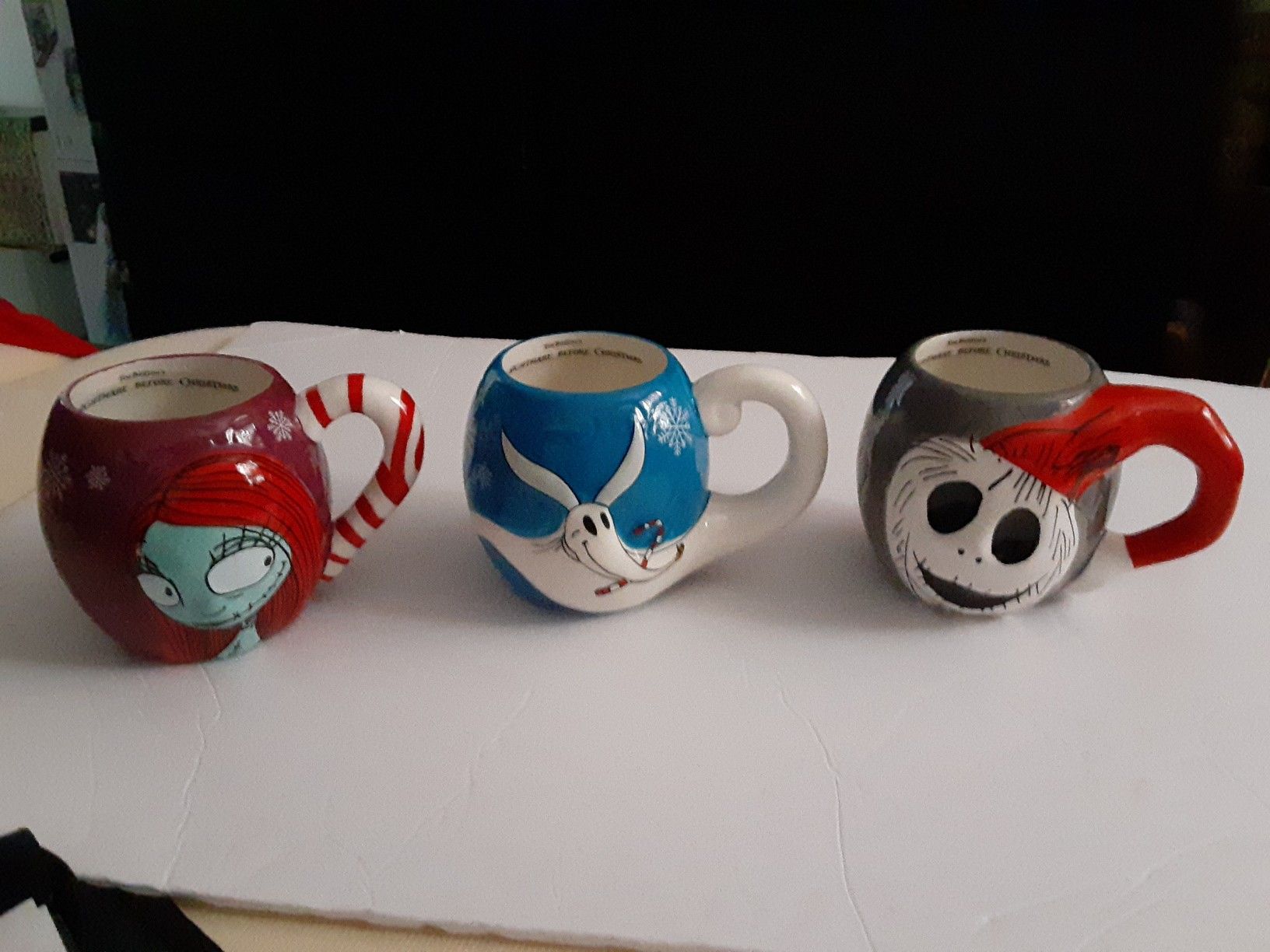 Disney Nightmare Before Christmas Coffee Mugs Jack Sally and Zero Set Of 3