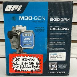 GPI M30-G6N Fuel Meter 5-30 GPM 3/4” NPT Rotatable Register Brand New