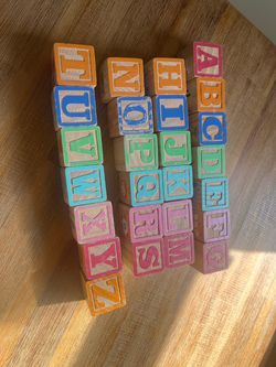 Wooden Alphabet Letter Blocks Set