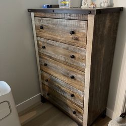 Tall Boy Wood Grain Dresser